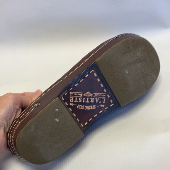 Spring Step L’Artiste brown hand painted clog Chino Clog mule open back comfort - Picture 8 of 16